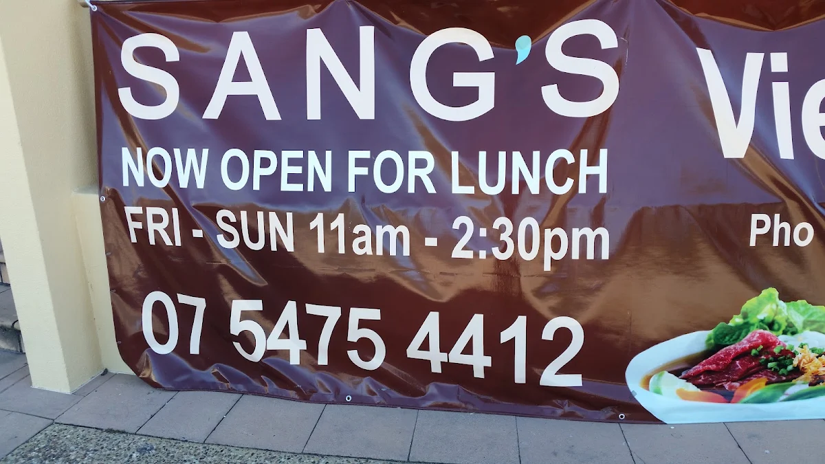 Menu, Sang's East Asian Cuisine