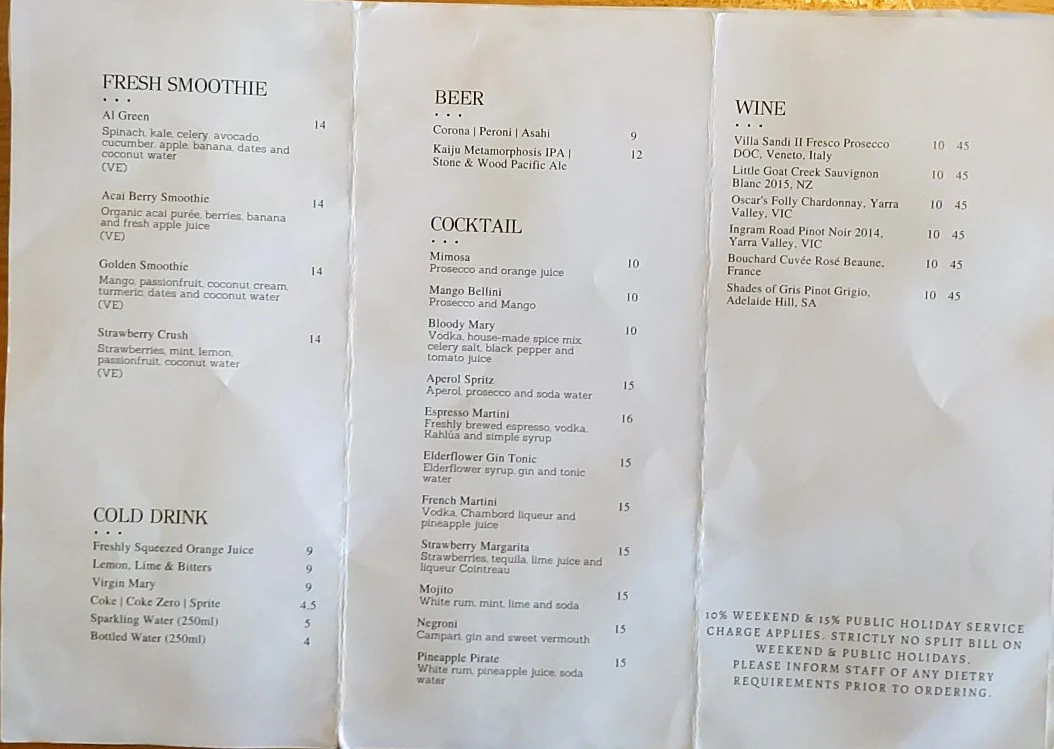 Menu, Sir Charles