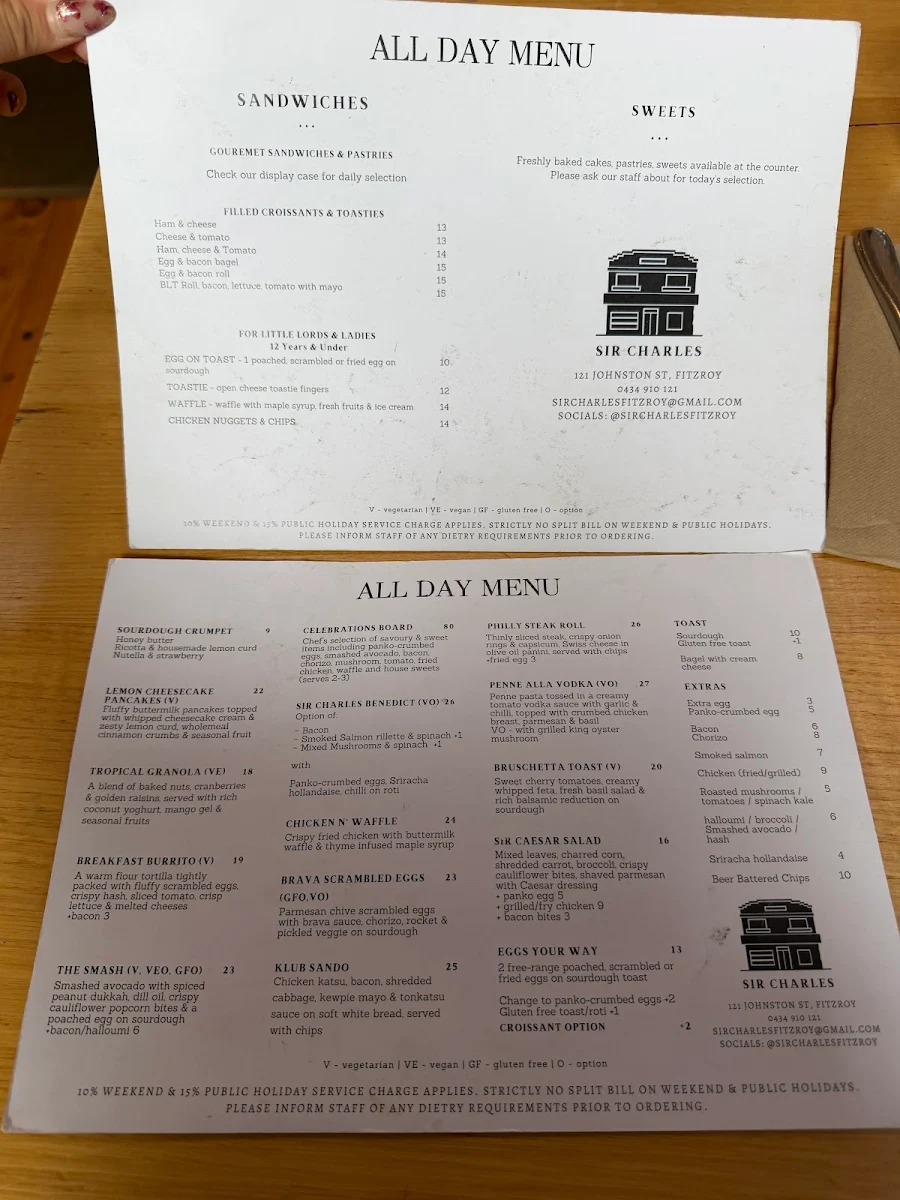 Menu, Sir Charles