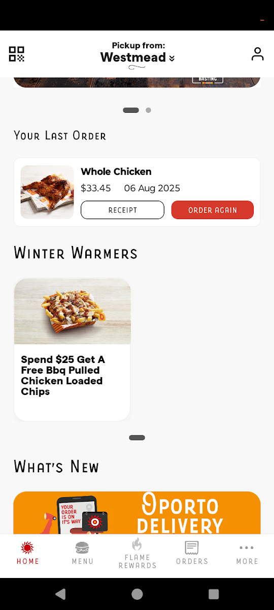 Menu, Oporto Westmead