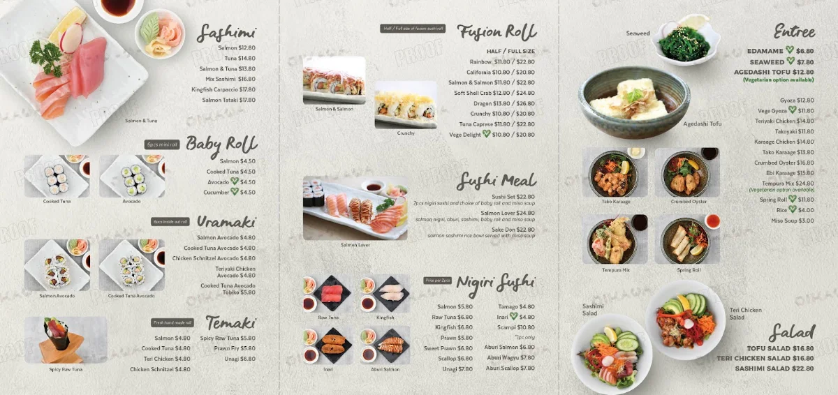 Menu, Donburo