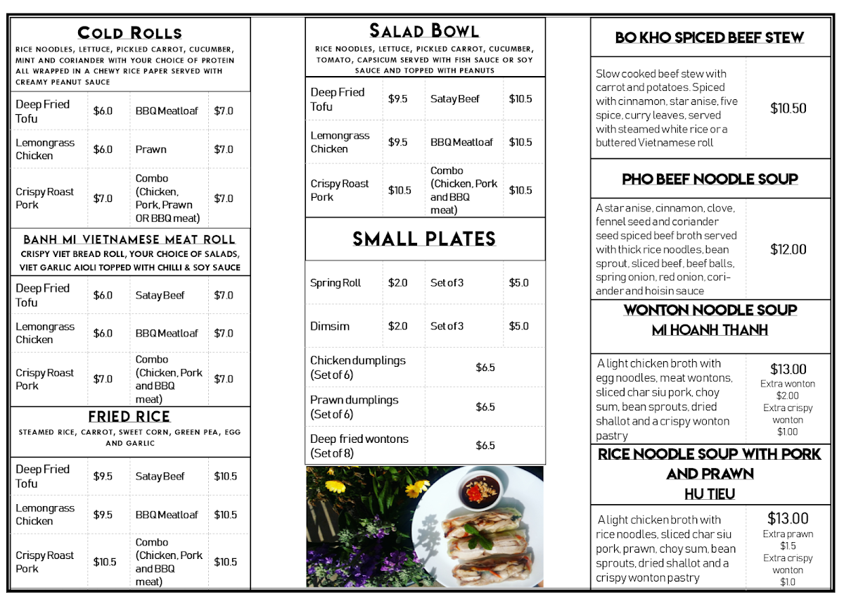 Menu, HAN'S BANH MI