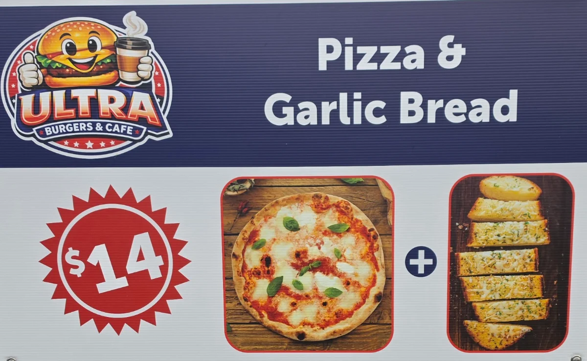 Menu, Ultra Burgers and Cafe