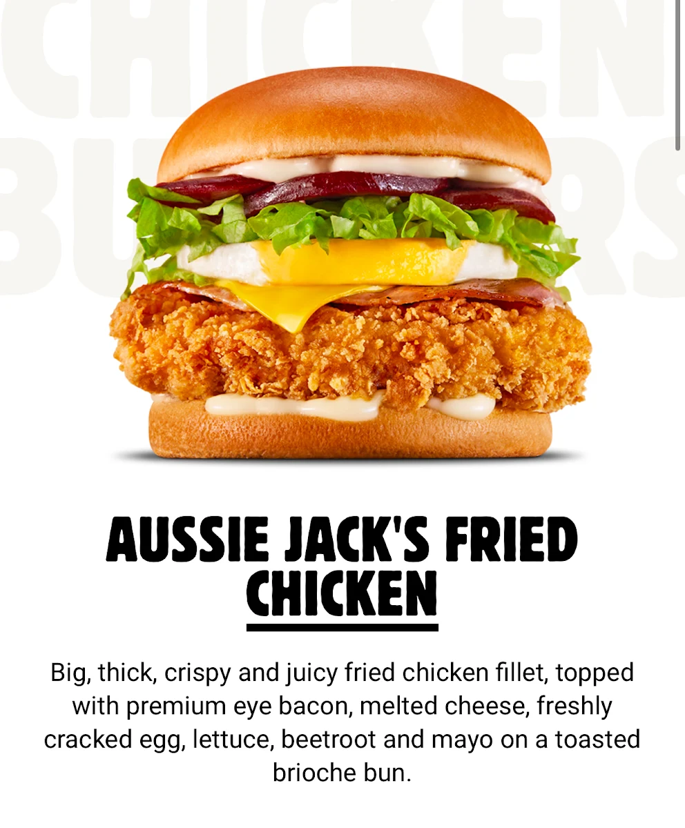 Menu, Hungry Jack's Burgers Ashfield