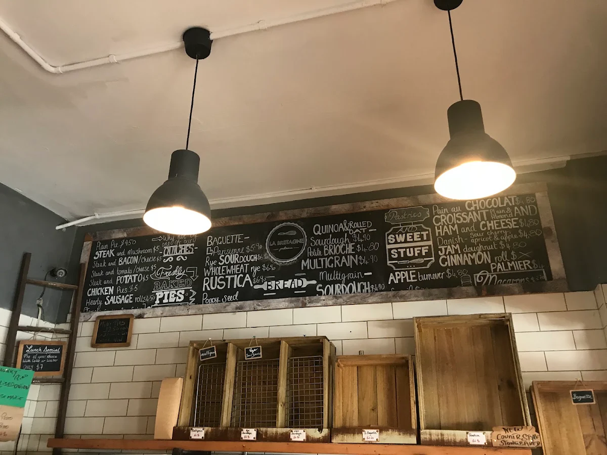 Menu, La Bretagne Patisserie