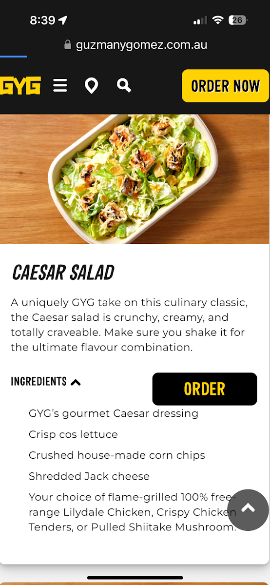 Menu, Guzman y Gomez - Browns Plains