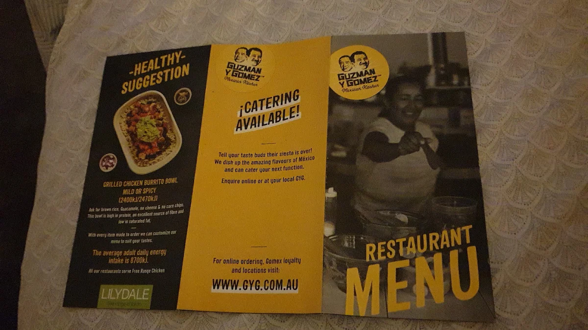 Menu, Guzman y Gomez - Browns Plains