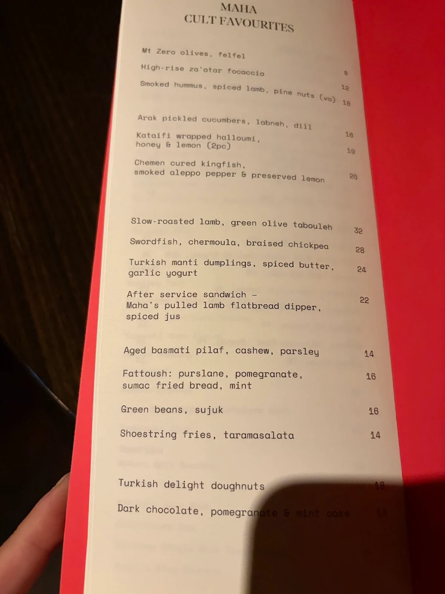 Menu, Bar Jayda