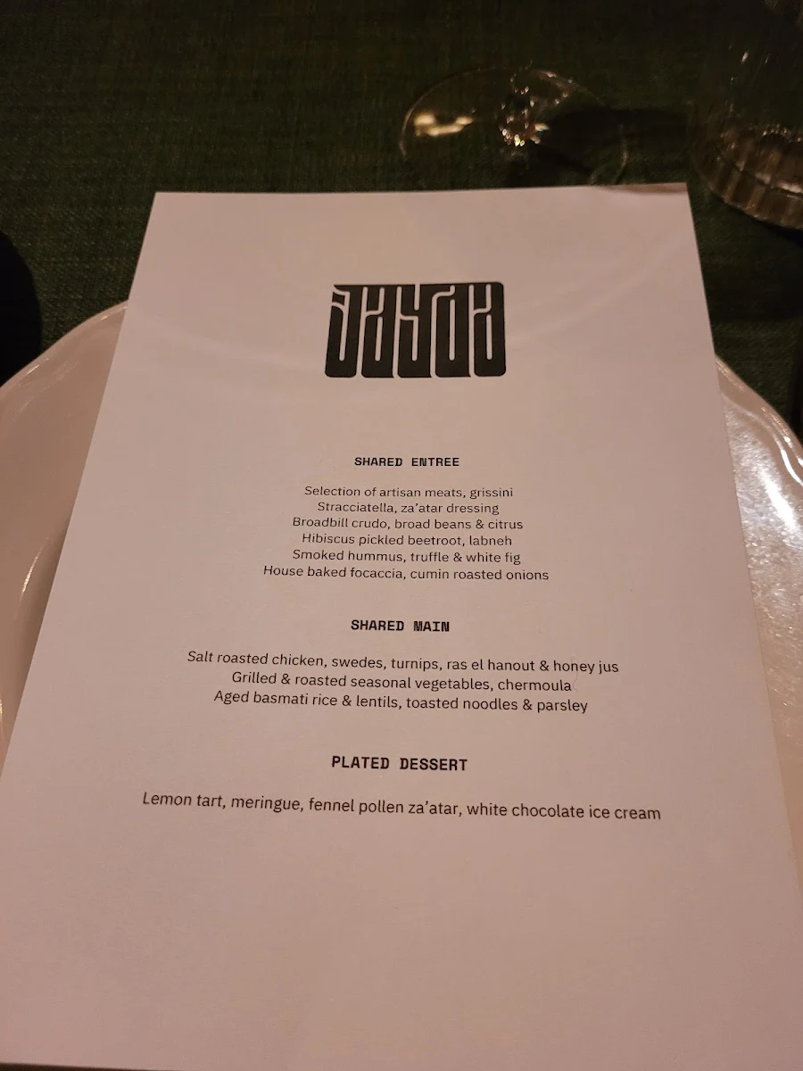 Menu, Bar Jayda