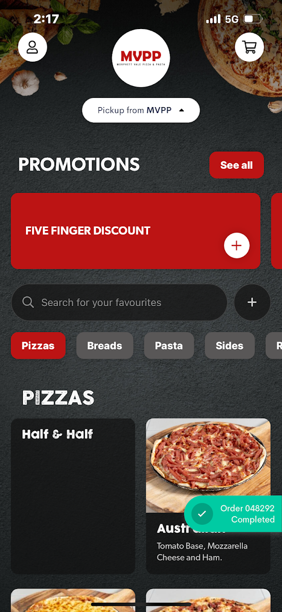 Menu, Morphett Vale Pizza & Pasta