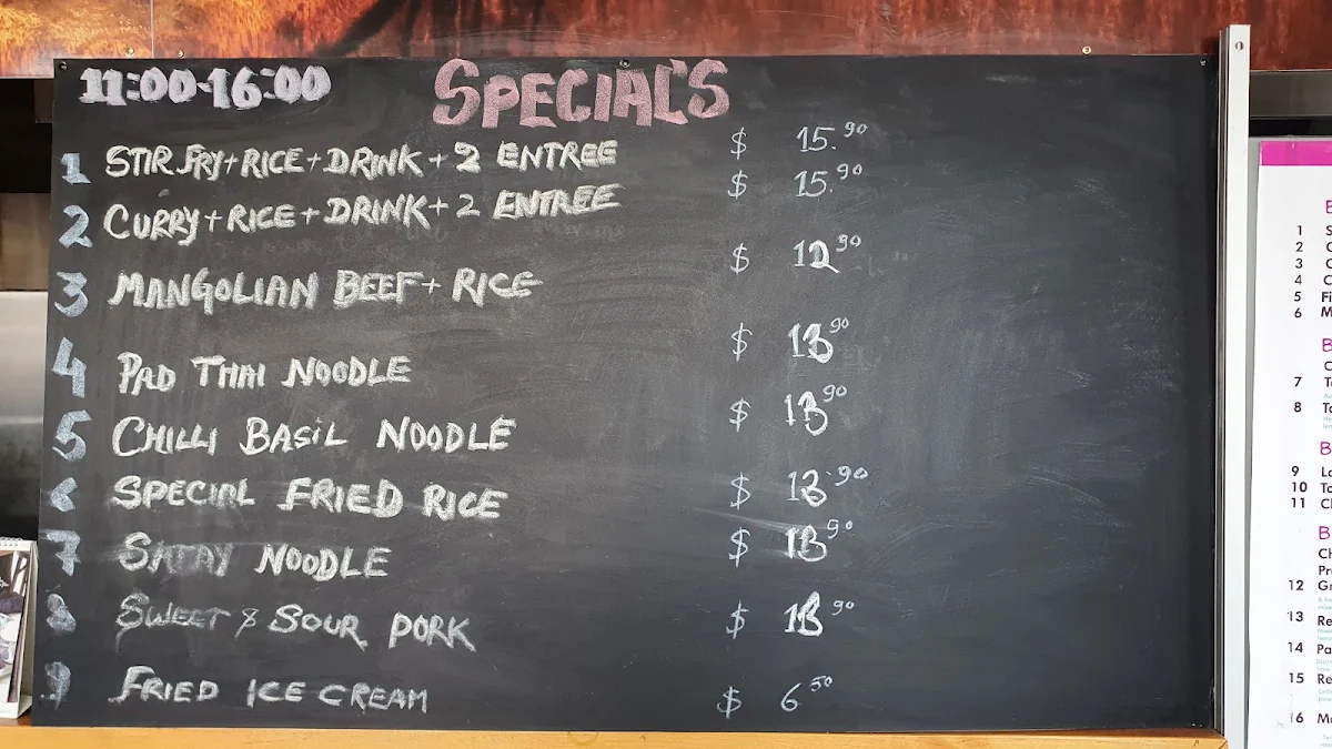 Menu, Thai Budda Restaurant