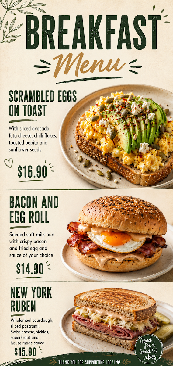 Menu, Lighthouse Specialty Coffee