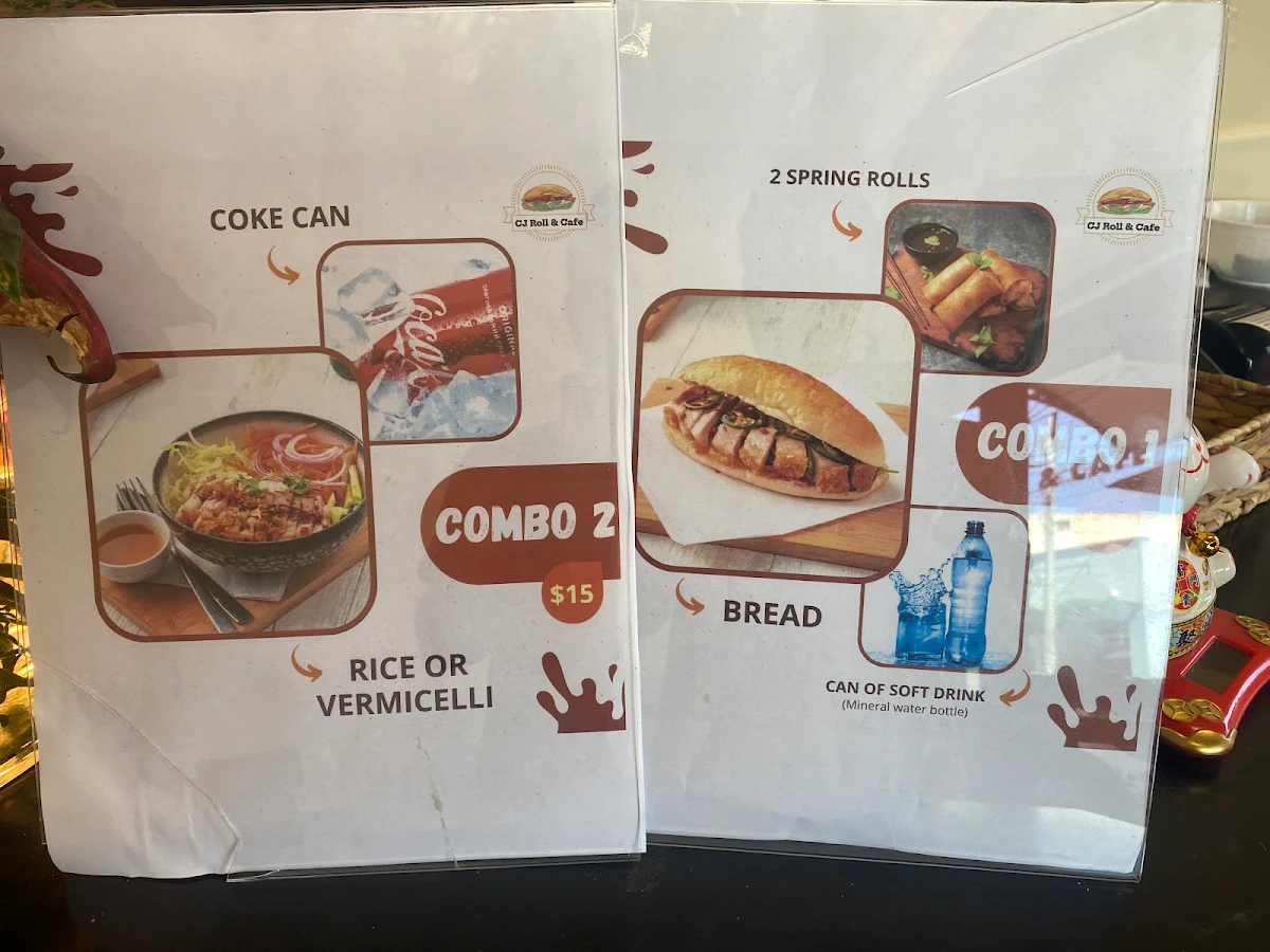Menu, C J Roll & Cafe Preston