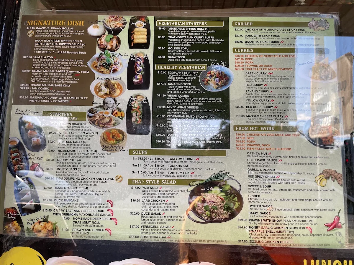 Menu, Baan Raun Thai