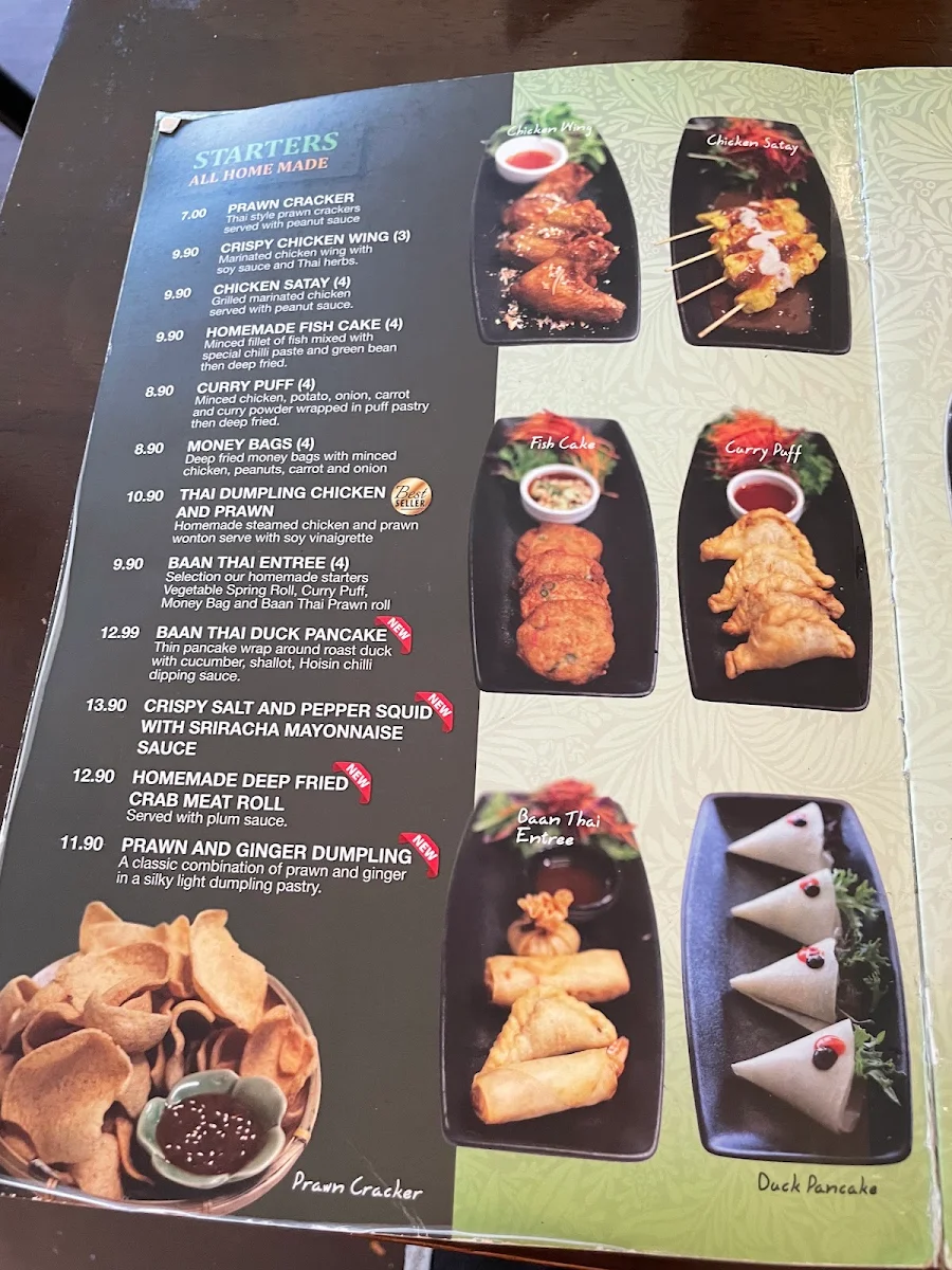 Menu, Baan Raun Thai