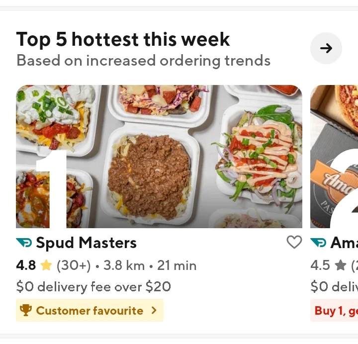 Menu, Spud Masters