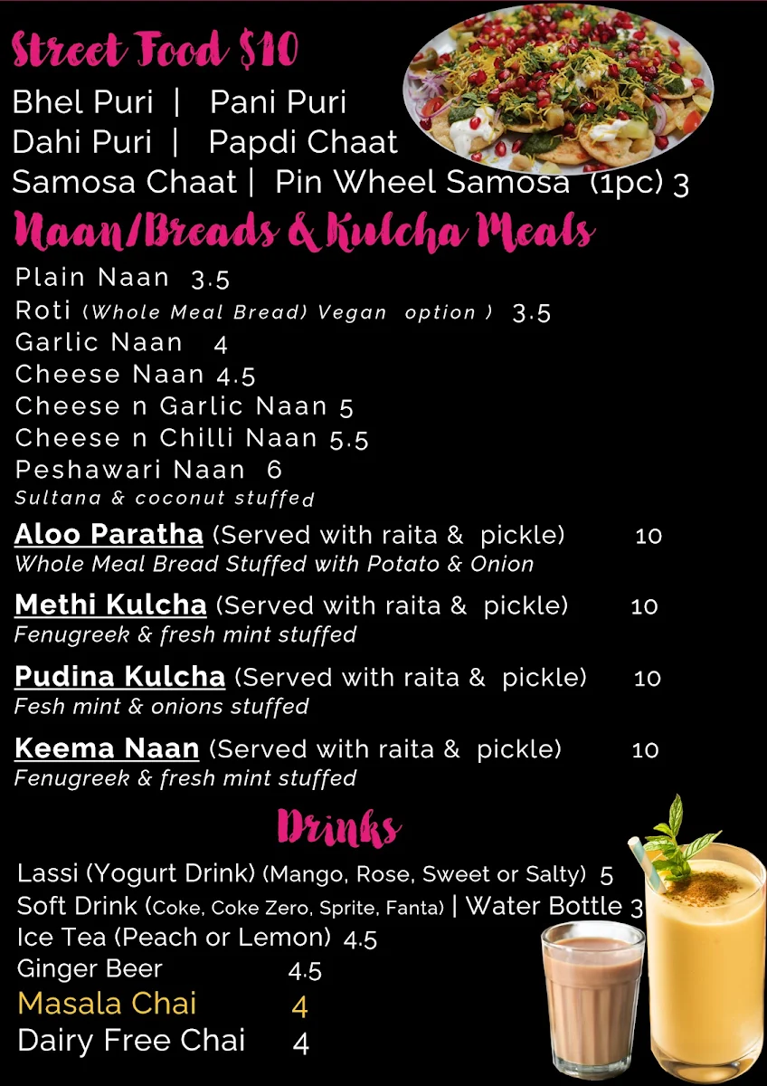Menu, Masala Kitchen World Square