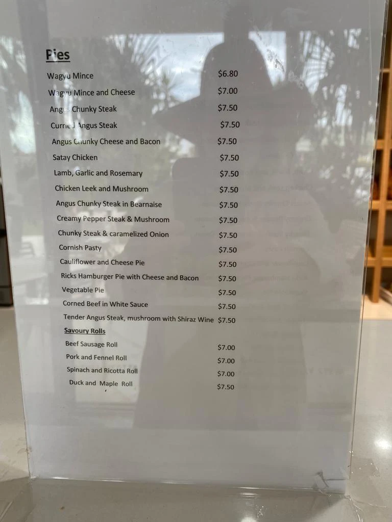 Menu, RICK'S ON 6TH