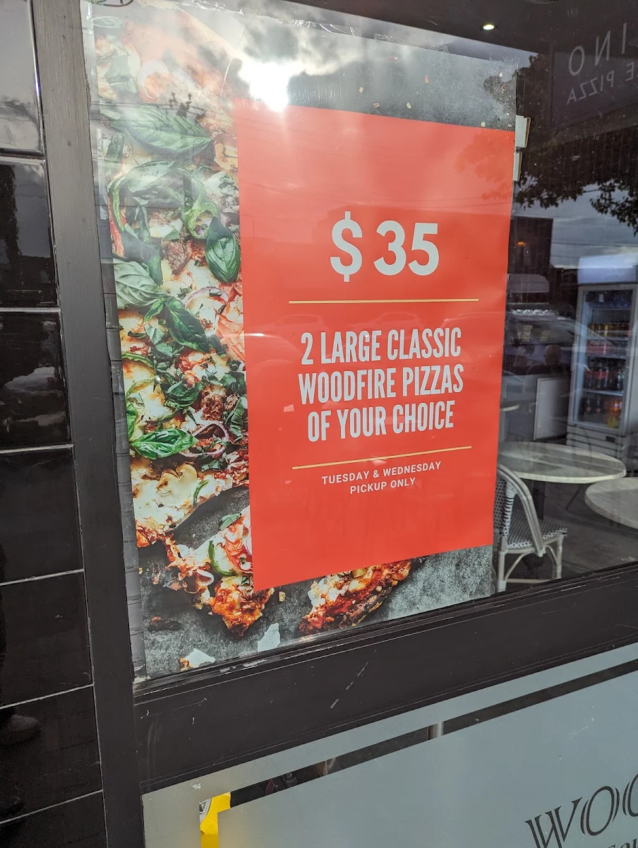 Menu, Petrino Woodfire Pizza