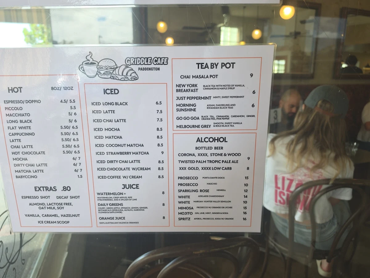 Menu, Anouk Café