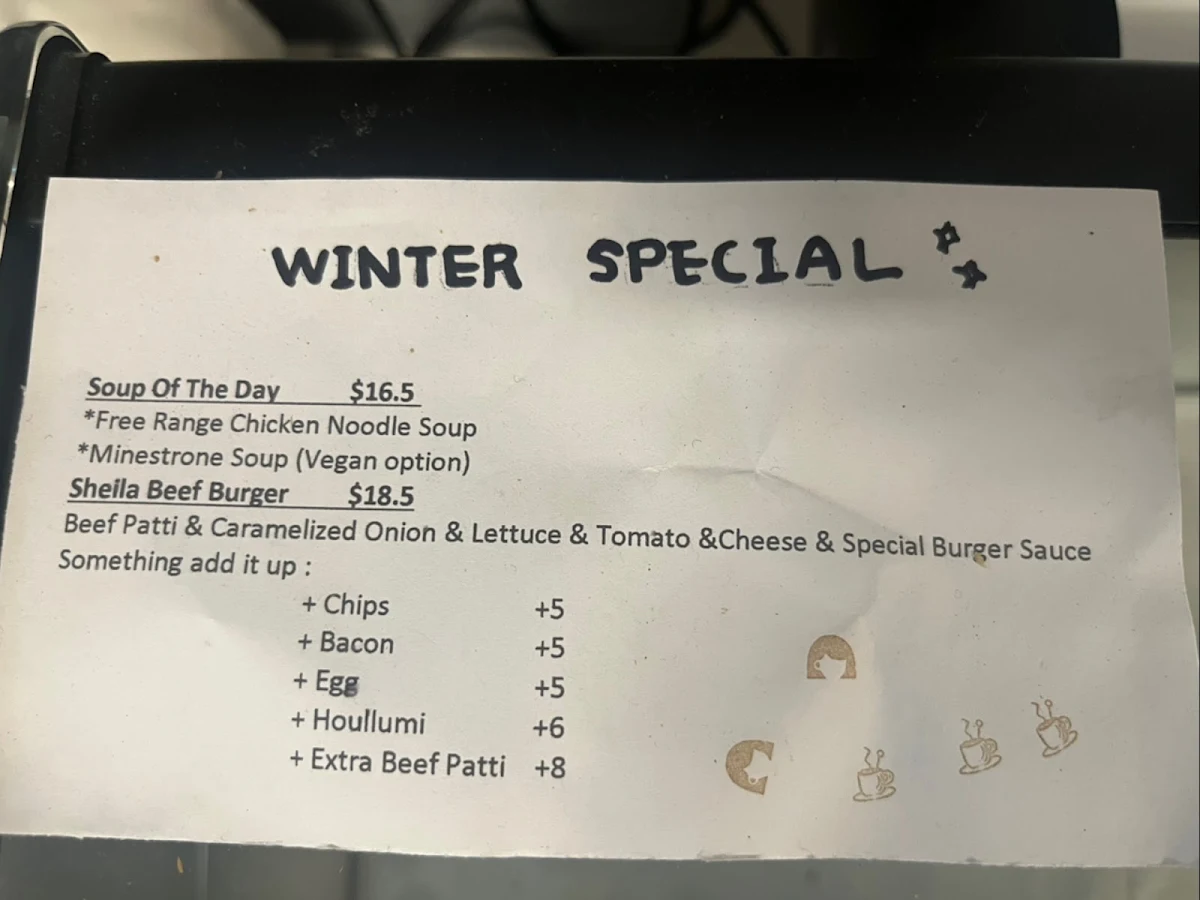 Menu, Sheila Coffee & Food cafe