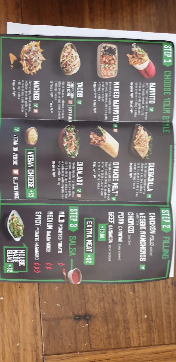 Menu, Mad Mex Albury