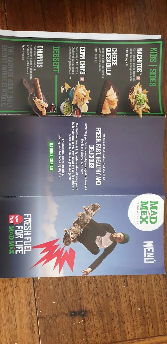 Menu, Mad Mex Albury