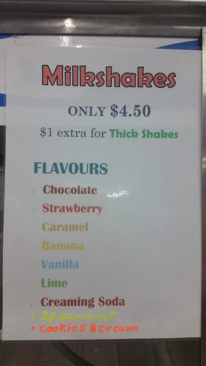 Menu, New Adventure Snack Bar