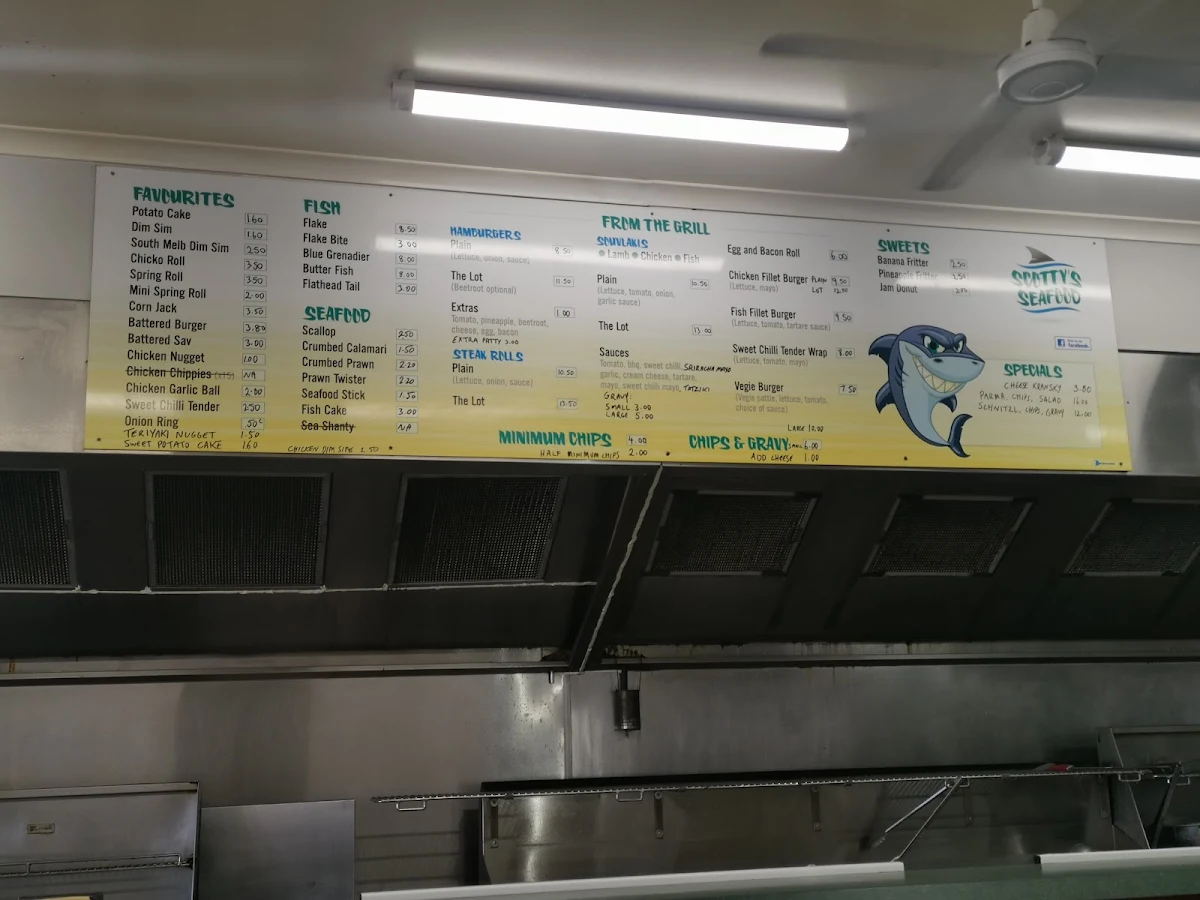 Menu, Scotty's Seafood