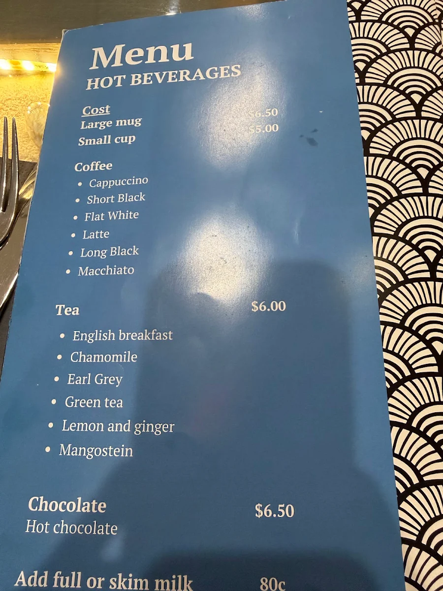 Menu, SheShells Restaurant