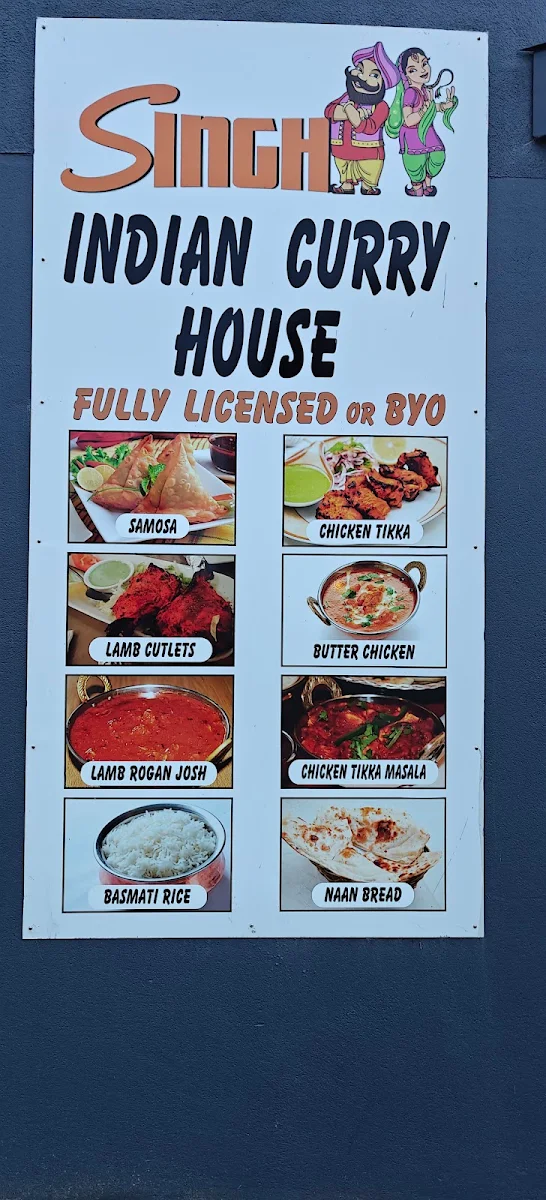 Menu, Singh Indian Curry House
