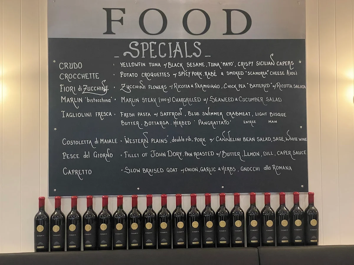 Menu, SUD Food and Wine