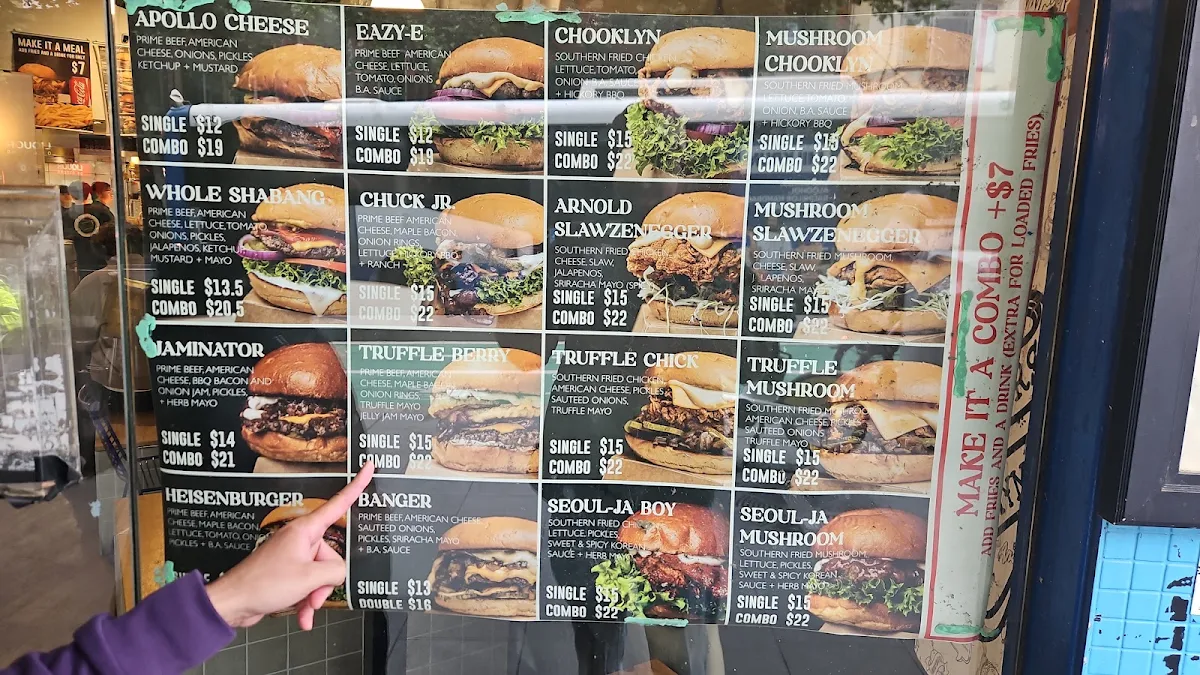 Menu, Burgers Anonymous