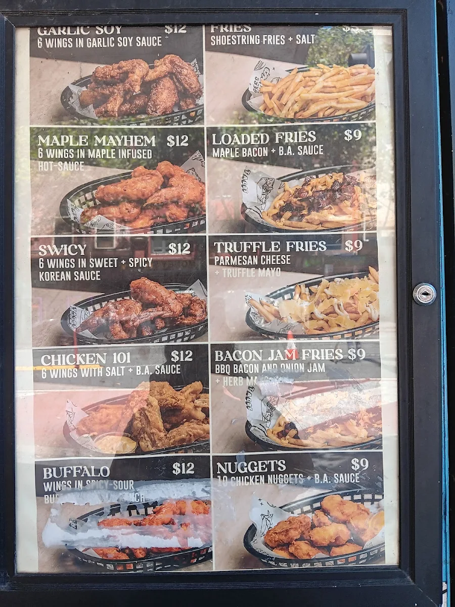 Menu, Burgers Anonymous