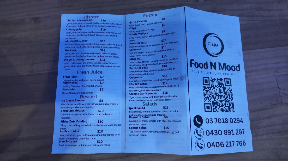 Menu, Food N Mood