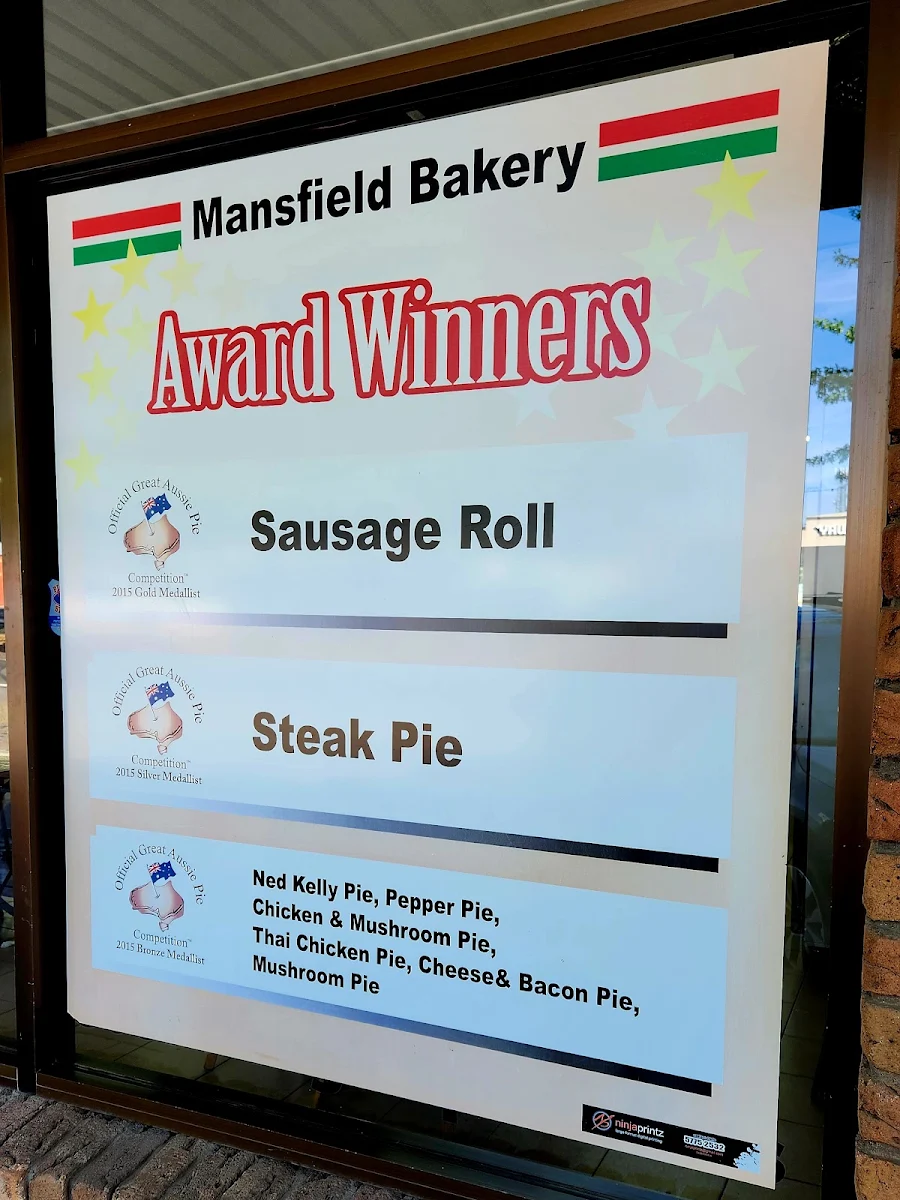 Menu, Mansfield Bakery