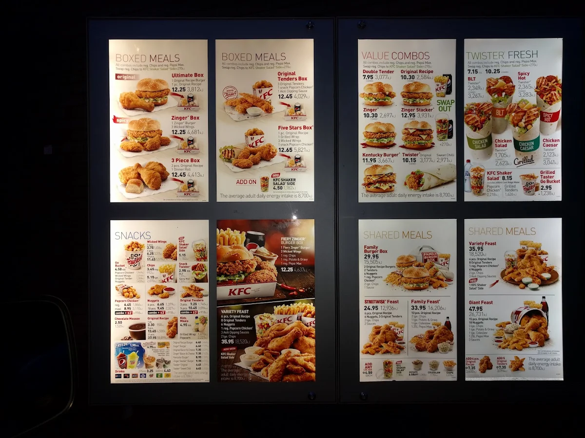 Menu, KFC Bagot Road