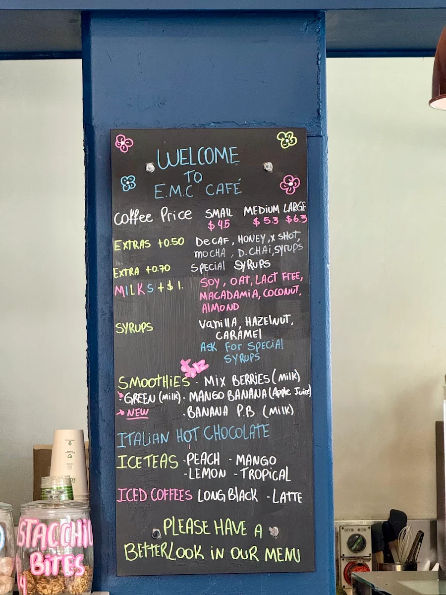 Menu, EMC cafe