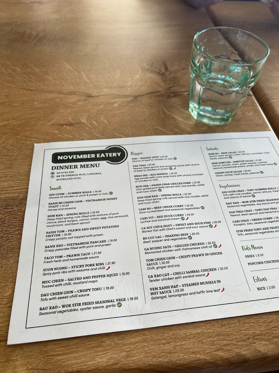 Menu, The Morley Local