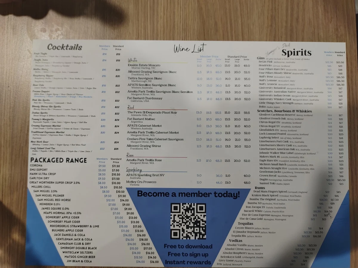 Menu, The Morley Local