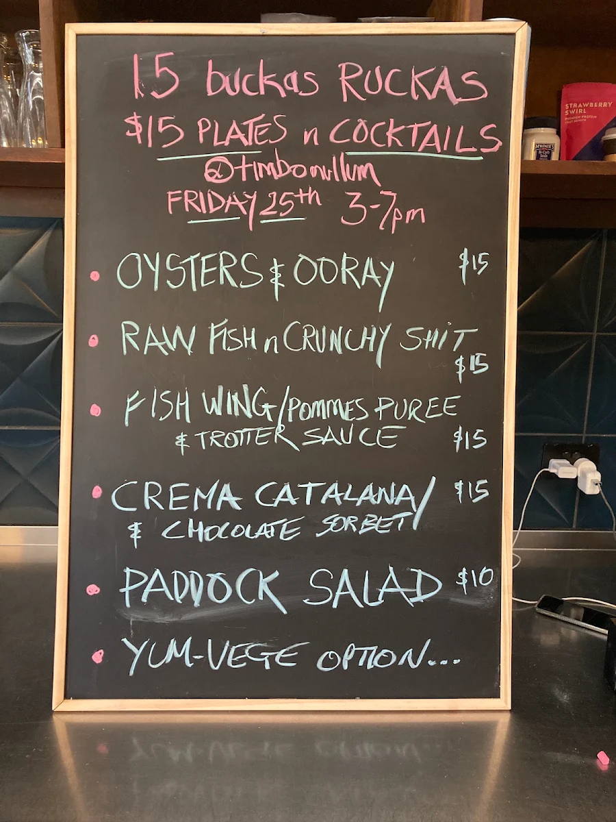 Menu, Timbo Mullum