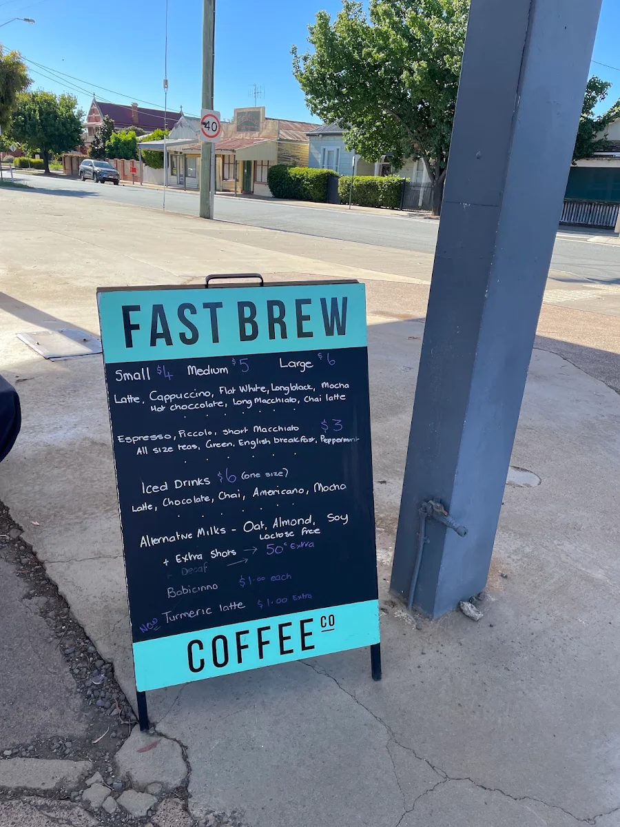 Menu, Fast Brew Coffee Co