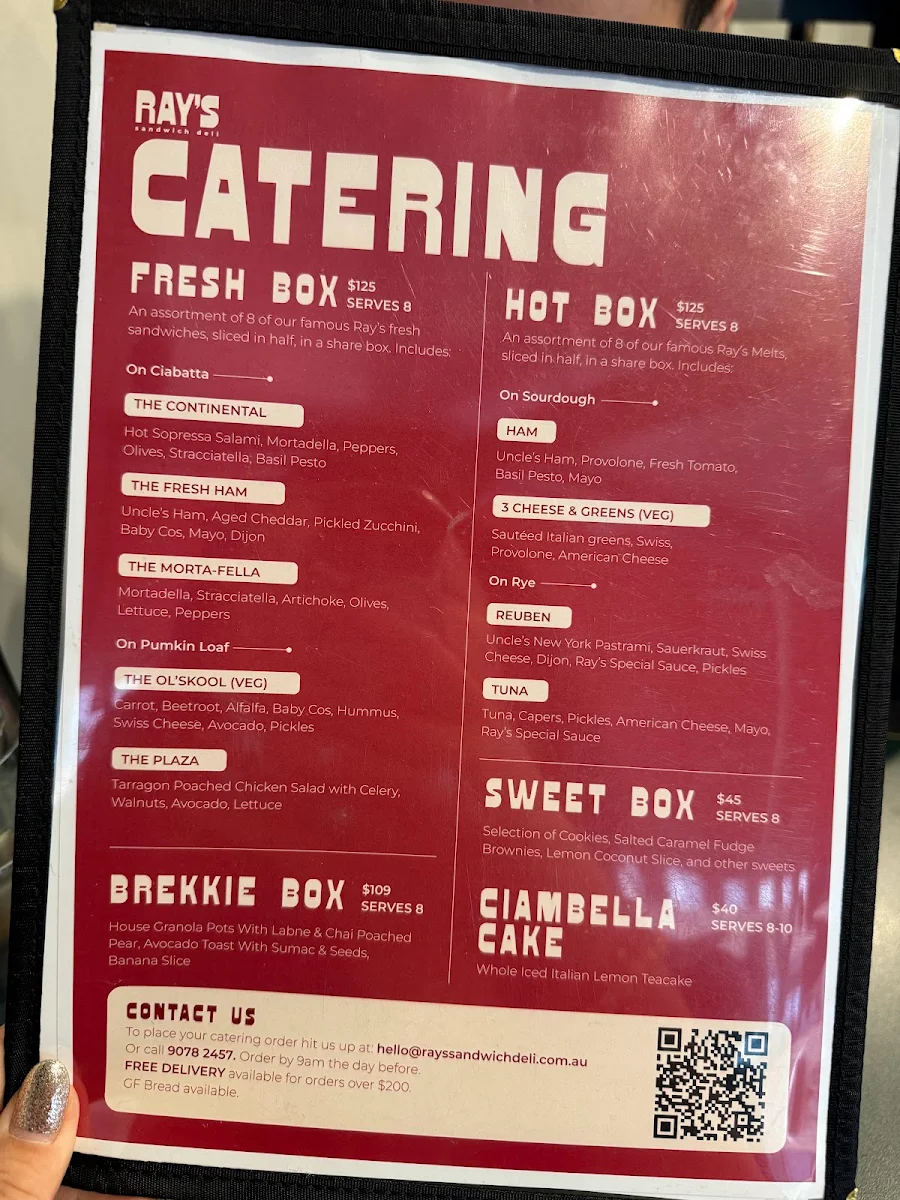 Menu, Ray's Sandwich Deli