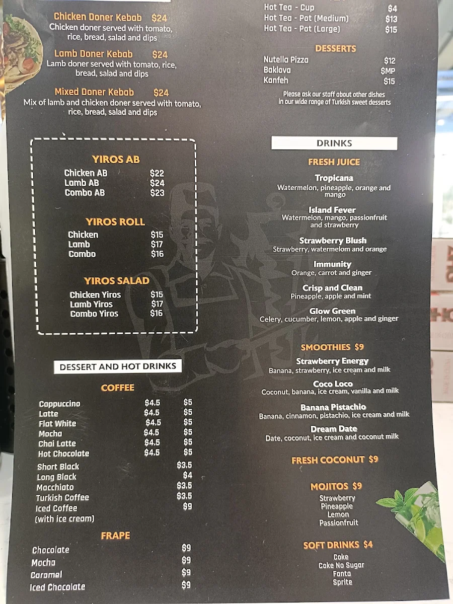 Menu, Al Sultan Restaurant & Shisha Lounge