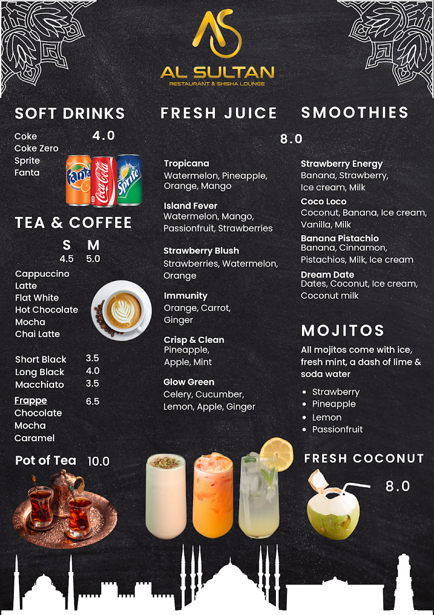 Menu, Al Sultan Restaurant & Shisha Lounge
