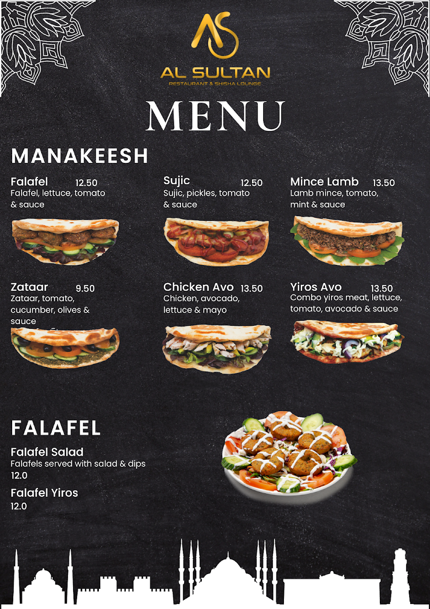 Menu, Al Sultan Restaurant & Shisha Lounge