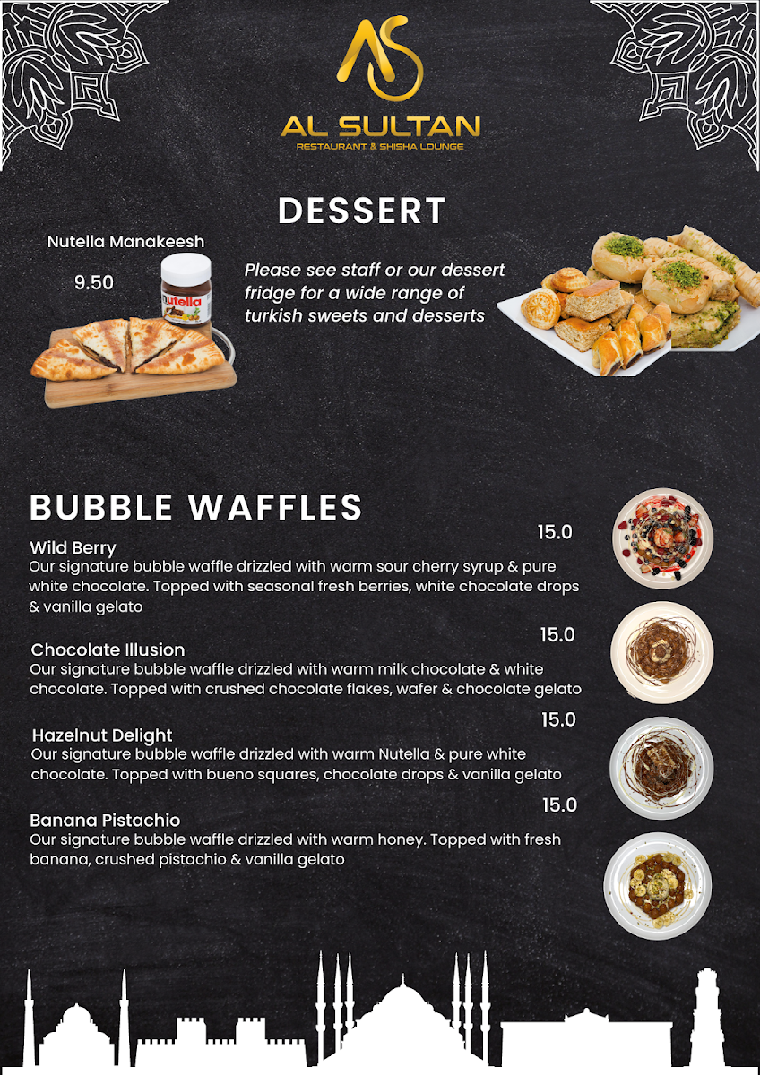 Menu, Al Sultan Restaurant & Shisha Lounge