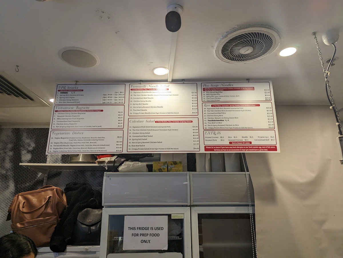 Menu, VPR Asian Street Food
