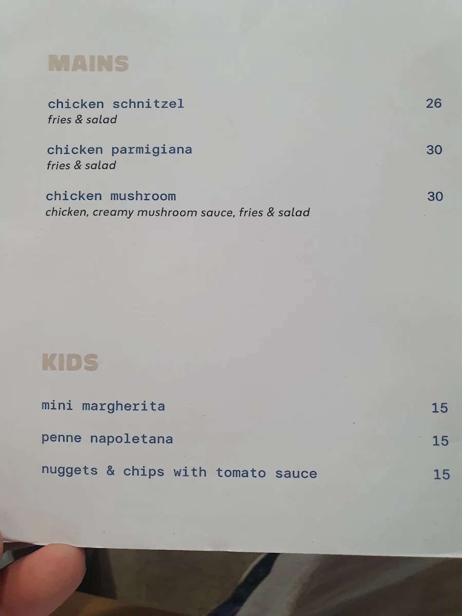 Menu, Pastarito
