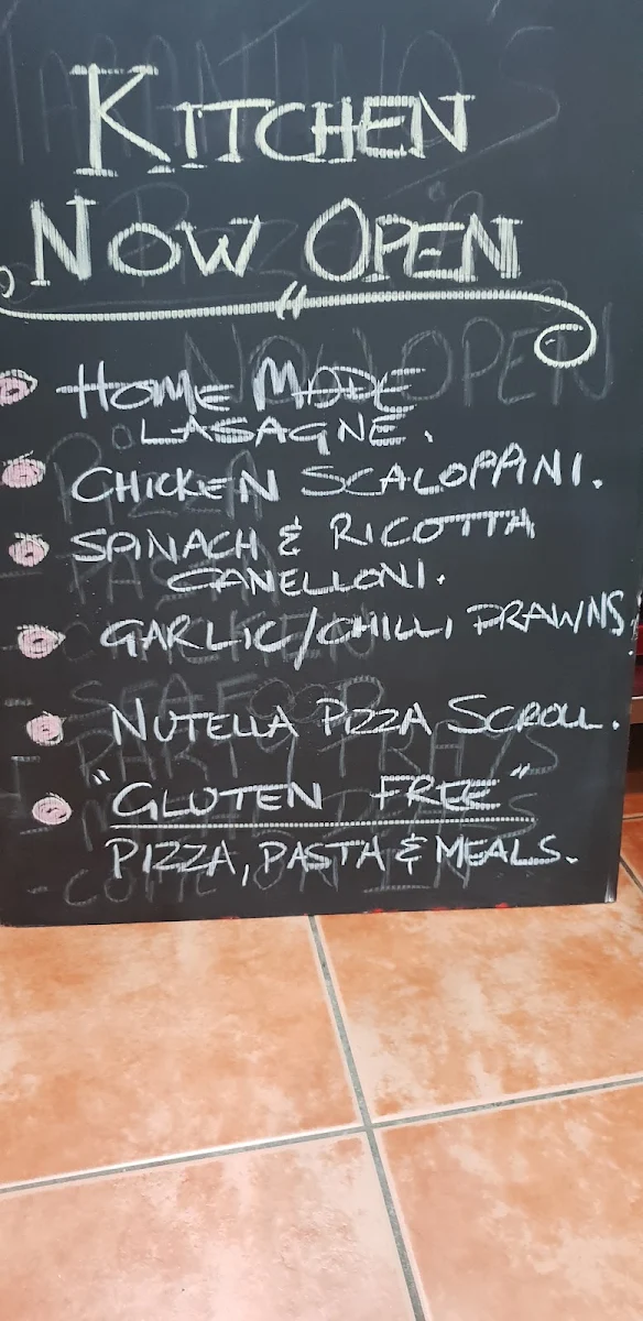 Menu, Tarantino's Pizzeria